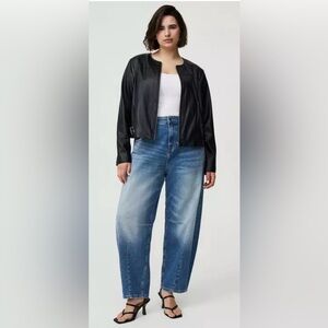 Torrid Barrel Drapey Denim Ranch Water Casual Straight Leg Jeans 12R (36”waist)